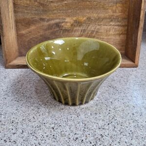 MCM Avocado Green Planter Econo Line USA 502  Planter Ribbed Dish Bowl